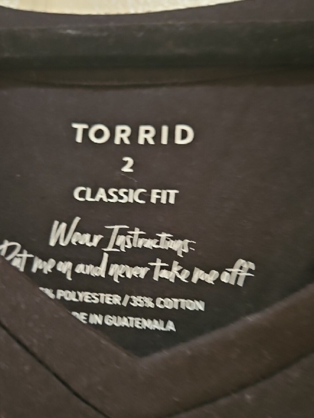 torrid Black V-Neck Tee with White Daisy Embroidered Accent - Picture 5 of 9